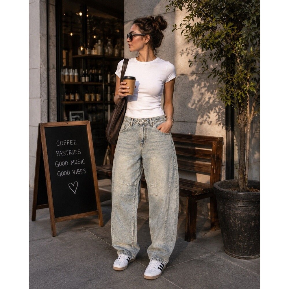 Barrel Jeans Size Small | High Waist Denim Pants | 27” Waist, 26” Inseam